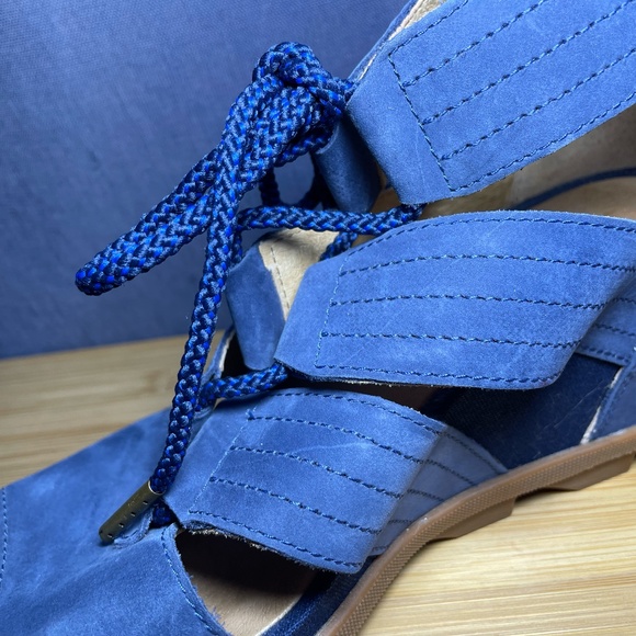 Sorel Joanie II Lace Up Wedge Sandals Shoes Blue Sz 10 Gladiator Style - Picture 11 of 13